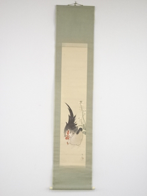 JAPANESE HANGING SCROLL / HAND PAINTED / ROOSTER